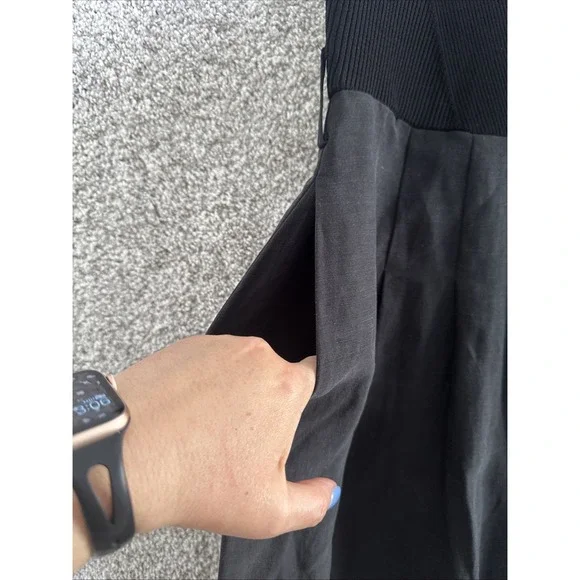 TED BAKER Tabbiaa Off The Shoulder Linen Blend Wide Leg Jumpsuit Size 6 XL/14 - Picture 7 of 16